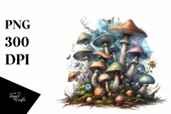 mushroom watercolor splash PNG Product Image 3