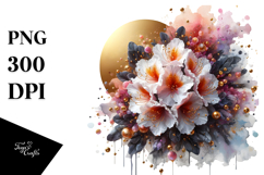 Abstract Rhododendron Watercolor Splash PNG Product Image 1