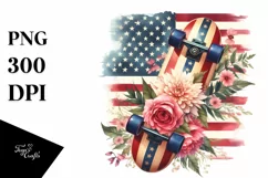 Vintage Skateboard Watercolor Sticker Clipart Product Image 3