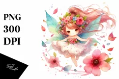Colorful Cute Fairy Tumbling Petals Clipart Product Image 1