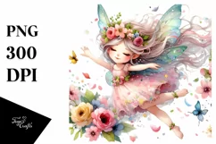 Colorful Cute Fairy Tumbling Petals Clipart Product Image 1