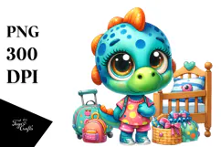 Baby Dinosaur Children's Bed PNG Product Image 1