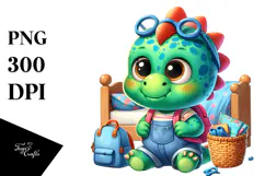 Baby Dinosaur Children's Bed PNG Product Image 1