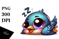 cute baby Starling Sleeping Clipart Product Image 1