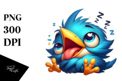 cute baby Starling Sleeping Clipart Product Image 3