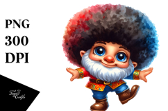 Dancing Gnome with Afro Haircut PNG Product Image 1