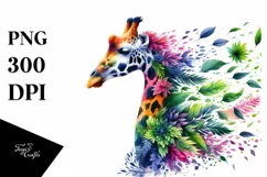 Abstract Vibrant Giraffe made of , PNG Product Image 1