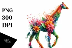 Abstract Vibrant Giraffe made of , PNG Product Image 1
