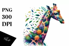 Abstract Vibrant Giraffe made of , PNG Product Image 1