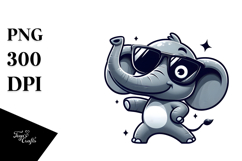 Dancing Elephant with Oversized Sunglasses Vector Art Product Image 1