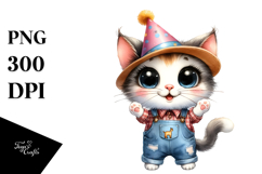Happy Baby Cat with Party Hat|Summer Sticker Flower Product Image 1