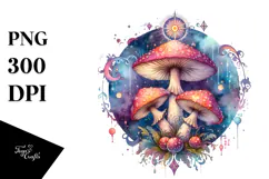 Vibrant Magical Celestial Mushroom Tarot PNG Product Image 1