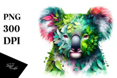 Abstract Koala Plant Leaves PNG Product Image 1