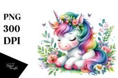 Baby Unicorn Watercolor Child | Clipart Product Image 3