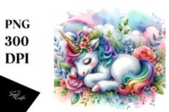 Baby Unicorn Watercolor Child | Clipart Product Image 3