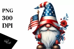 Patriotic Gnome USA Watercolor | Clipart Product Image 3