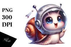 Energetic Snail with Astronaut Helmet PNG Product Image 1