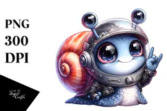 Energetic Snail with Astronaut Helmet PNG Product Image 1