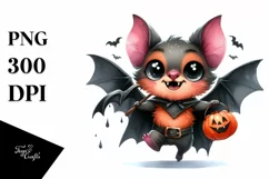 Funny Halloween Bat Clipart PNG Product Image 3