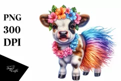 Baby Cow Hula Skirt PNG Product Image 3