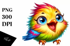 Colorful Smiling Baby Warbler Clipart Product Image 1