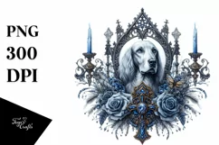 Detailed Gothic Dog Sticker for Summer Sublimation Clipart Product Image 1