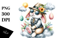 Happy Bunny on Cloud PNG Product Image 1
