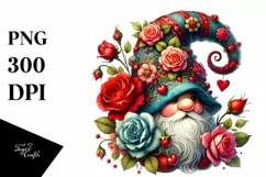 Colorful Valentine Gnome PNG Product Image 1