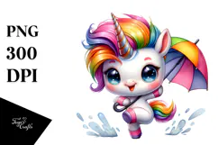 Dancing Baby Unicorn Vibrant PNG Product Image 1