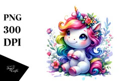 Cute Vibrant Unicorn PNG Product Image 1