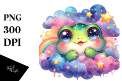 Colorful Frog with Stars PNG Product Image 1