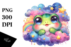 Colorful Frog with Stars PNG Product Image 1