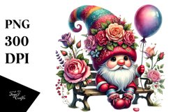 Gnome on Bench, Transparent PNG Product Image 1