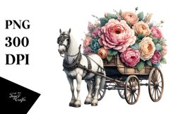 Vintage Horse Wagon, PNG Product Image 3