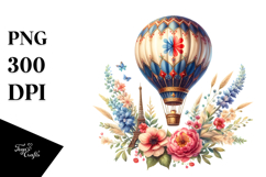 Vintage Hot Air Balloon, White Background | Sublimation Product Image 1