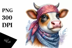 Cow Enthusiastic Huge Smile Bandana Cow Clipart Product Image 3