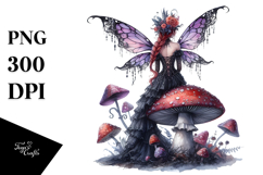 Gothic Fairy on Mushroom PNG Product Image 1