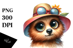 Expressive Funny Bear with Sun Hat|Summer Sticker Flower Product Image 1