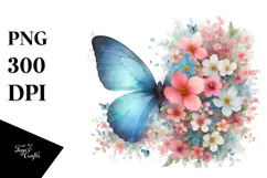 Butterfly Made of Spring Flowers PNG Product Image 1