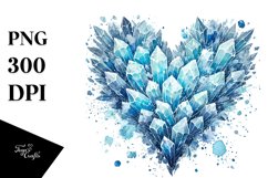 Blue Ice Heart PNG Product Image 1
