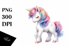 Colorful Pastel Baby Unicorn, PNG Product Image 3