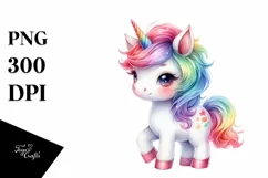 Colorful Pastel Baby Unicorn, PNG Product Image 3