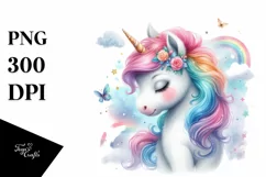 Colorful Pastel Baby Unicorn, PNG Product Image 3