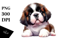 Cute Baby Saint Bernard PNG Product Image 1