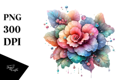 Abstract Glossy Diamond Begonia PNG Product Image 1