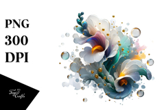 Abstract Snapdragon Watercolor Splash PNG Product Image 1