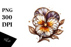 Detailed Stained Pansy | Sublimation | Clipart Product Image 3