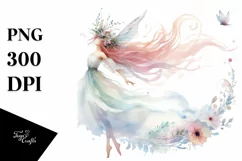 Washed Watercolor Boho Fairy PNG Product Image 1