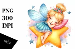 Colorful Fairy Napping on Star Product Image 3