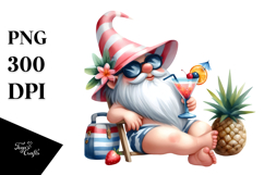 Gnome with Cocktail and Gigantic Lemon, PNG Product Image 1